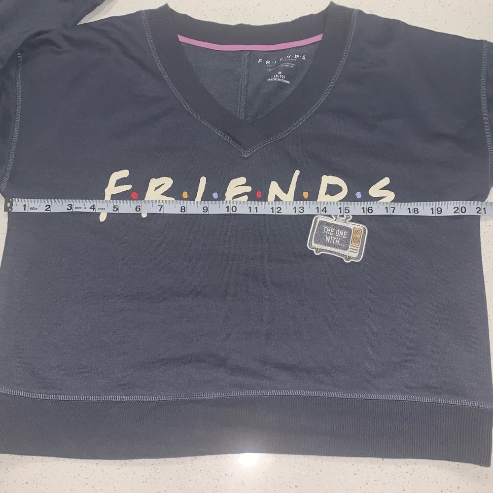 FRIENDS Size M Slate Grey Lightweight Sleepwear Sweatshirt - Picture 3 of 5